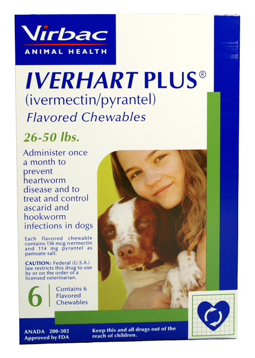 Iverhart Plus For Dogs 26-50 lbs 6 Month