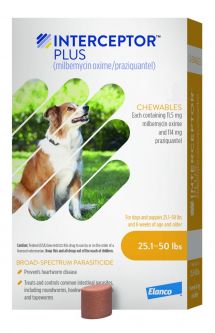 Interceptor Plus For Dogs 25-50 lbs 1 MONTH