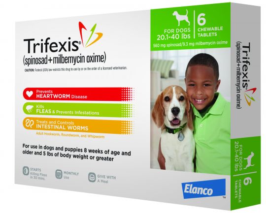 Trifexis For Dogs 20.1-40 lbs 1 Month