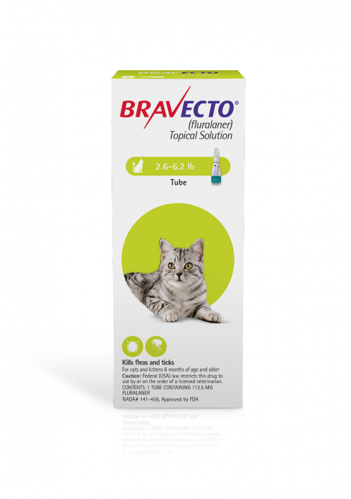 Bravecto Topical Solution for Cats 2.6 - 6.2 lbs (2 Dose)