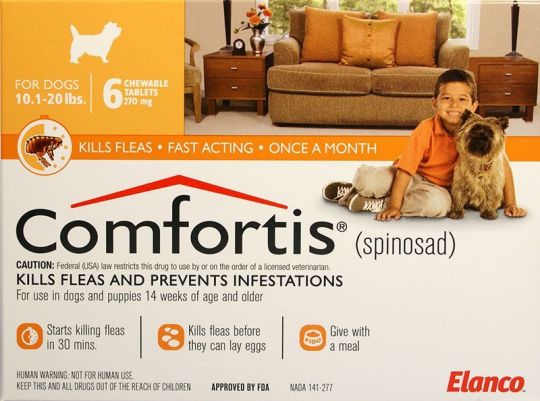 Comfortis 270mg for Cats 6.1-12 lbs and Dogs 10-20 lbs 6 Pack