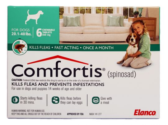 Comfortis 560mg for Cats 12.1 - 24 lbs and Dogs 20-40 lbs 6 Pack