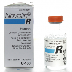 Novolin R Insulin 100 units/mL, 10mL Vial