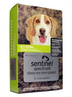 Sentinel Spectrum For Dogs 8.1-25 lbs 6 Month