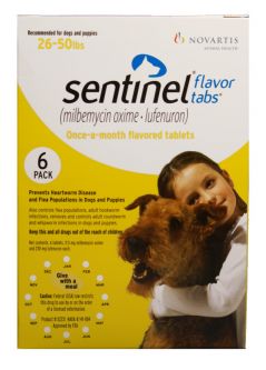 Sentinel Yellow 6 MONTH for Dogs and Puppies 26-50 lbs