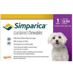 Simparica Chewable For Dogs 5.6-11 lbs 1 TABLET