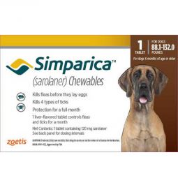 Simparica Chewable For Dogs 88.1-132 lbs 1 TABLET