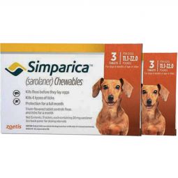 Simparica Chewable For Dogs 11.1-22 lbs 6 TABLETS