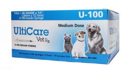 U-100 Insulin Syringe 1/2cc 28 Gauge 1/2" Medium Dose 100 C